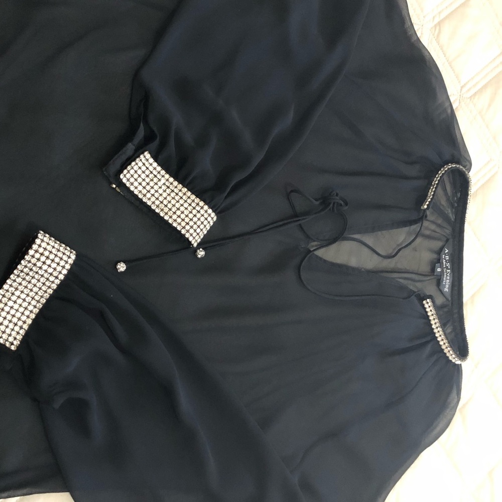 ABS Allen Schwartz top with Rhinestones